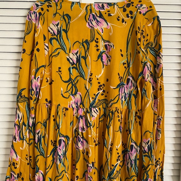 Free People Belle Printed Tunic in Yellow Floral - Picture 7 of 7